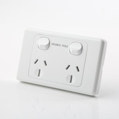 China Au 15a Standard Horizontal Luxury Dual Wall Pc Panel Powerpoints Smart Switches And Sockets for sale