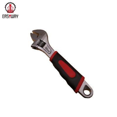 China Mulit-purpose Mirror Finished Red And Black Rubber Handle Auto Repairing Portable Adjustable Flexible Open End Wrench for sale