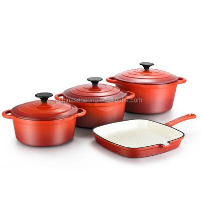 China Amazon Sustainable Hot Selling Cast Iron Non Enamel Stick Coating Casserole Cookware for sale