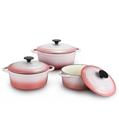 China Sustainable Special Hot Selling Cookware Sets Cast Iron Enamel Cooking Pot Set for sale