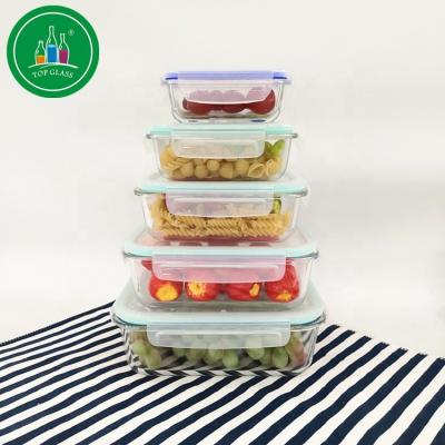 China High Borosilicate Glass Sustainable Food Container With Vent Lid for sale