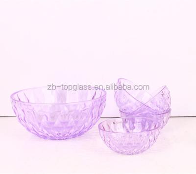 China 5pcs Viable Colored Glass Salad Bowl for sale