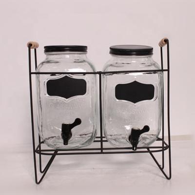 China Freshness Preservation 2pcs Home Mason Jar Bases For Drink Glass Dispenser With Tap for sale