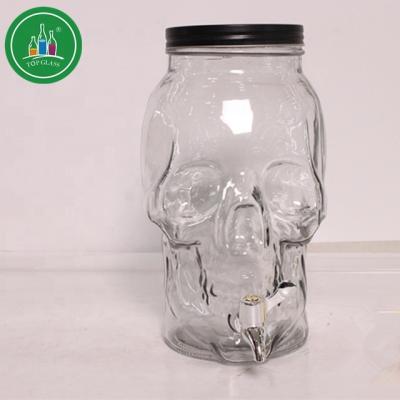 China Sustainable Glass Beverage Dispenser With Metal Lid for sale