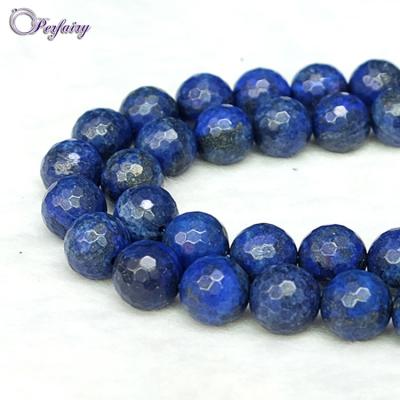 China 2016LP0002-PFB star bluk wholesale 8mm/10mm natural blue round faected beads Afghanistan lapis lazuli for sale