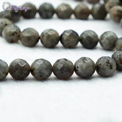 China Natural Faceted Granite Blue Labradorite Stone Beads From Cat's Eye for sale