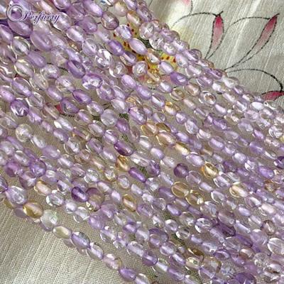 China Hot Wholesale Polishing Precious String Tumble 6x8mm Gemstone Amethyst Necklace For Necklace Design for sale