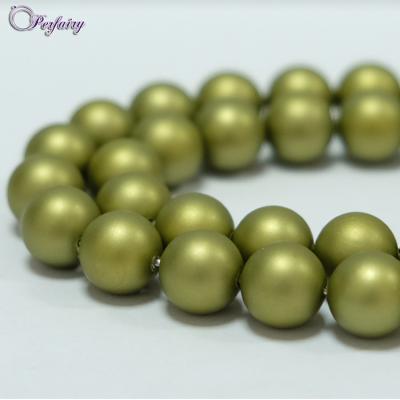 China Jewelry Preparing Wholesale 4-14mm Dark Golden Matte Round Loose Beads Charm Elegant Women Freshwater Shell Pearl For Jewelry Making for sale