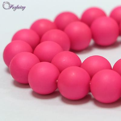 China Jewelry Making Factory Price Charming Bulky Loose Beads 6-12mm Dark Pink Matte Beads Raw Pearl Shells With Big Stock for sale