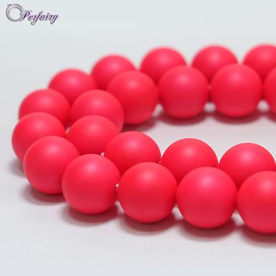 China Jewelry Making Hot Sale 6-12mm Matte Round Natural Red Shell Bead For Necklace Making for sale