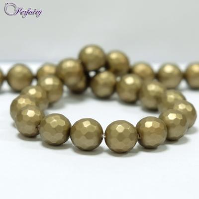 China Jewelry Making Wholesale 10mm Popular Shell Pearl Round Loose Faceted Beads in Oyster Shell for sale