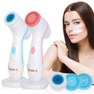 China 2021 Acne Treatment Silicone Face Brush Electric Waterproof Silicone Rechargeable Sonic Facial Brush Facial Cleansing OEM ODM for sale