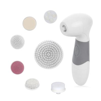 China Acne Treatment 7 in 1 Electric Face Deep Cleansing Facial Massager Brush Device Sonic Rotation Waterproof Beauty Face Cleansing Brush for sale