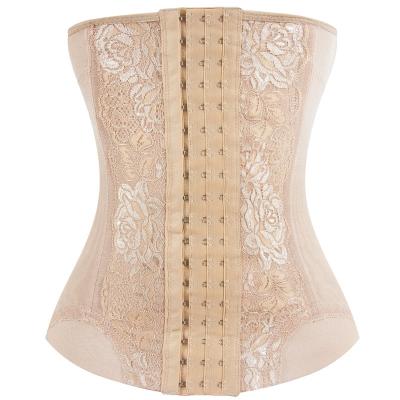 China Breathable Lace Floral Waist Cincher Corset Elastic Waist Trainer Cincher Belt Shapewear for sale