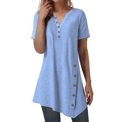 China Anti-Wrinkle New Arrival Solid Casual T-shirts Tops For Women Soft Comfortable Plus Size Ladies Breathable T-shirts for sale