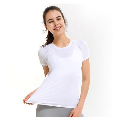 China new Mesh Triangle Stitching Back Comfortable Breathable Anti-wrinkle T-shirt Slimming Fitness Running Top for sale