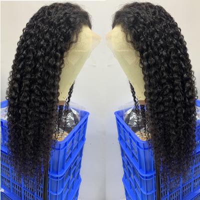 China Wholesale 180% Density Deep Wave Transparent Swiss Lace Front Wig Jerry Curls Wig Virgin Swiss Hair Jerry Curls Wig for sale