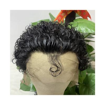 China Wholesale Vendors 10A Pixie Curls Lace Front Short Pixie Curls Wig For Women Short Curly Bob Transparent Swiss Lace Front Wigs for sale