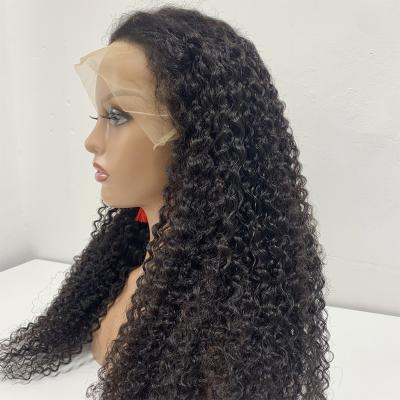 China Jerry Curl Factory Wholesale Natural Color 10A Virgin Brazilian Swiss Lace Front Wig Jerry Curly For JC Part Wig for sale