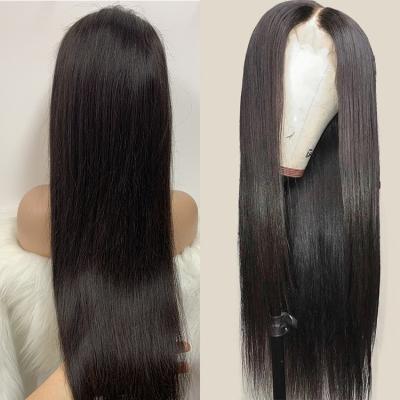 China Wholesale 180% Density Lace Front Wig Silky Straight Virgin Hair STW Wig With Transparent Swiss for sale