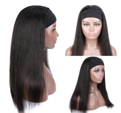 China Human Hair Wig Headband Glueless Natural Color 150%180% Density Peruvian Straight Human Hair Wigs For Black Women Jarin Hair for sale