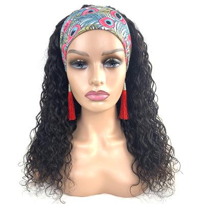 China Brazilian Remy Human Hair Wigs For Women 180% Density Brazilian Water Glueless Water Wave Hairband Wig Machine Made Curly Full Density for sale