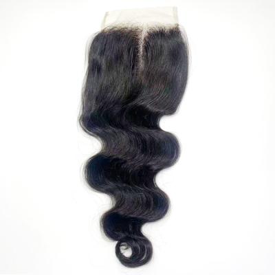 China Transparent Body Wave 4X4 Lace Up Closure Hair Closure e Part Free 100% Lace Closure for sale