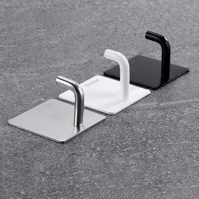 China Stocked Wall Hooks 304 Stainless Steel Adhesive Heavy Duty Waterproof Kitchen Wall Hooks for sale