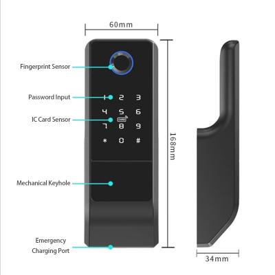 China Password Anti-theft Mechanical Keys Home Security Fingerprint Security Iron Smart Door Lock for sale