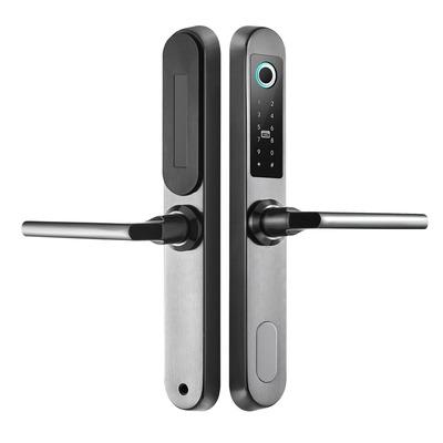 China Stylish EU PZ Design Airbnk Hotel Home Office Apartments Hole 92mm Fingerprint Swipe Card Unlock eKEY Pry Up Door Lock waterproof handle for sale