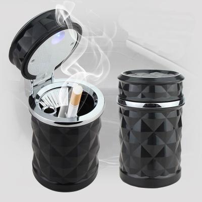 China Best Selling Unique Design Stainless Steel Led Portable Mini Vehicle Car Ashtray With Led Holder for sale