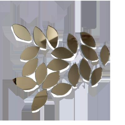 China Workshop 1mm 1.8mm Sheet Patterned Mirror Cut Tiles Laser Cut Mirror Mosaic Tiles Leaves Branches Cut Mirror Custom Shape for sale