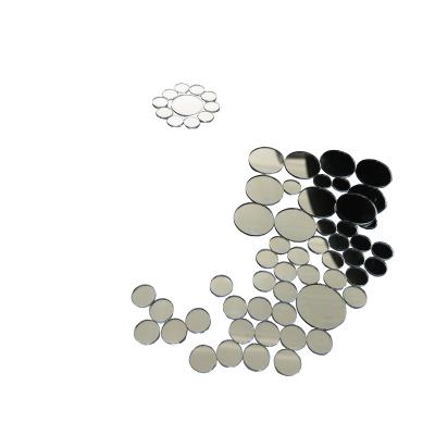 China Minimalist Round 3D Mosaic Mirror Tiles 1 Inch 1.1 Mm Thickness Silver Mosaic Mirror China Factory Mirror Pieces for sale