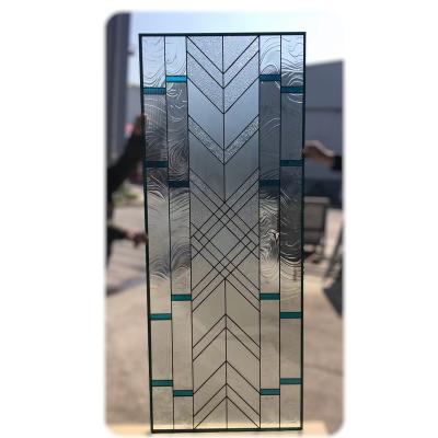 China Yard Textured Glass Inserts Wholesale Stained Glazed Glass Inserts Handmade Glass Door Decor for sale