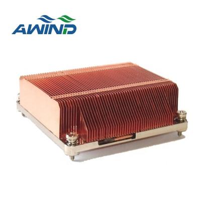 China Heatsink High Precision Copper Heatsink Stacked Pin Pull Fin And Customized 440mm 500mm 600mm Welding Heatsink for sale