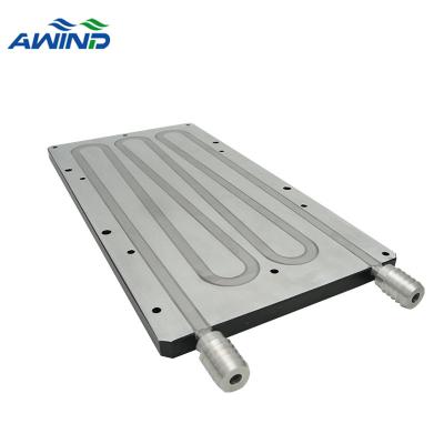 China Custom Cooling Refrigeration Parts Al Water Liquid Heatsink Epoxy Bonded Plate With Copper Tube Profile Heatsink Price Custom Aluminum Plate for sale