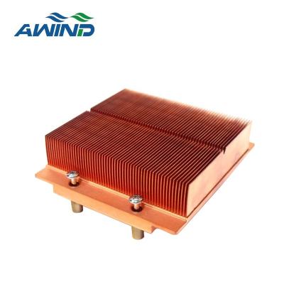 China Heatsink CNC Machining 300 Watt Disipador Copper Block Skiving Skived Fin Heatsinks Skived Machine Stacked Fin Heatsink ODM Square 80mm for sale