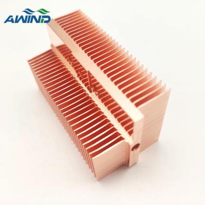 China Hot Selling Copper Skived Heatsink 80mm Fins Radiator Customized Tiny High Power Machine Skiving Heatsink Manufacturer for sale