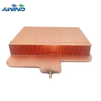 China Heatsink OEM/ODM Cu Copper Zipper Fin Heatsink Sheet With Vapor Chamber For Power Supply for sale