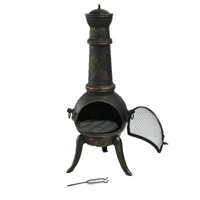 China Stored Wood Burning Cast Iron Chimeneas Fire Mines Outdoor Heater for sale