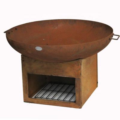 China Wood stored combustion corten steel fire pit for barbecue fire pit burner for sale