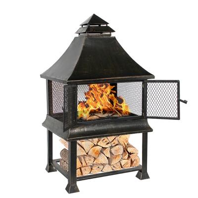 China Stored Fireplace Outdoor Backyard Portable Steel Heater Wood Burning Fire Pit for sale