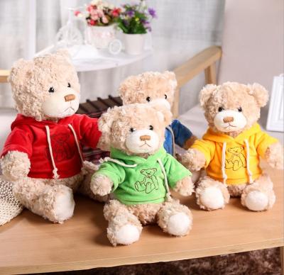 China Promotional Plush T-shirt Teddy Bear Wearing Toy With Embroidery Logo T-shirt for sale