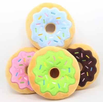 China Noise Toy Chew Donut Play Toys Cat Tugging Chew Squeaker Quack Pet Stuffed Animal 15Cm Lovely Chewing Donut Pleasant Play Toys for sale