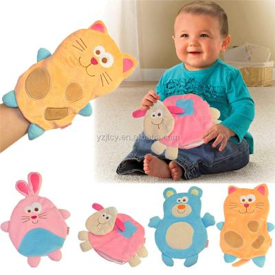 China Plush Cartoon Comforter Towel Calming Baby Soothing Baby Plush Toys Safety Blanket Baby Hand Puppet Toy For Toys Calming for sale