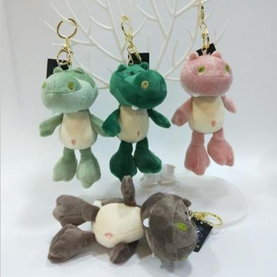 China Cute plush dinosaur stuffed key chain toy small size dinosuar customized by 10cm mini plush key chain for sale