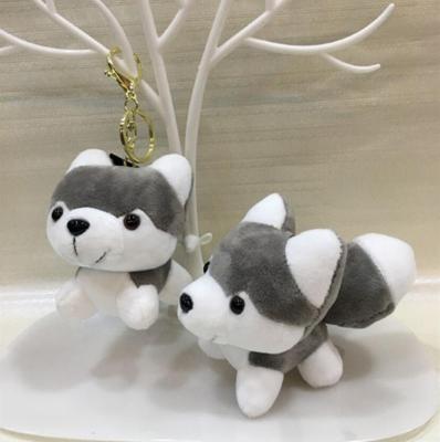 China Cute Plush Doll Husky Dog Key Chain For Kid Handbag Key Chain Ring Best Made Toys Plush Husky Dog Keychain for sale