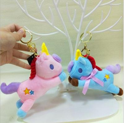 China Custom High Quality Key Chains Plush Animals Mini Size Plush Unicorn Keychain Unicorn Key Chain Plush Toys For Kids for sale