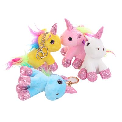 China Soft Unicorn Products Stuffed Animal Plush Unicorn Keychain Customized Key Chain Toy Stuffed Small Unicorn Plush for sale