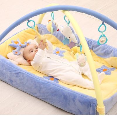 China Wholesale Plush Baby Play Mat For Baby New Arrival Cartoon Baby Floor Blanket Play Mat With Hanging Toy for sale